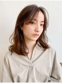 *コテ巻き風ニュアンスパーマ・アッシュベージュ