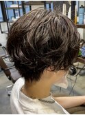 ハンサムショート・パーマ・アッシュブラウン 【橋村 明斗】