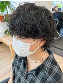 波巻きパーマメンズマッシュウルフツイストスパイラルパーマ