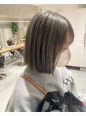 【神山美来】透明感ハイトーングレージュ/かわいい内巻きボブ