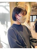 ボブ/ミニボブ/黒髪/グレージュ/縮毛矯正/ナチュラルストレート
