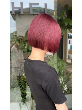 シェルハ(SHELHA) ピンク系 ボブ 丸みボブ ブリーチカラー ケアブリーチ