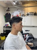 メンズカットマッシュパーマカルマパーマフェードツーブロック