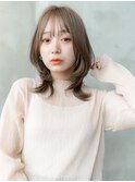 20代30代大人かわいい前髪パーマ韓国風小顔くびれレイヤー