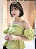 ♪顔周り 韓国ボブ レイヤー ウルフカット タッセルボブ
