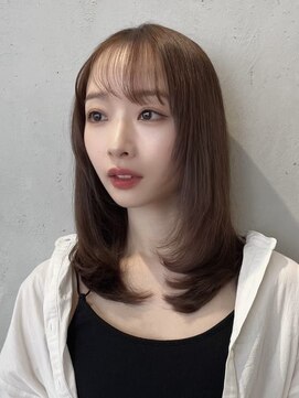 ノイ(noi) 顔周りレイヤーカットくびれヘアミルクティーベージュカラー