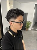 20代30代メンズスパイラルパーマワイルドオシャレ感アッシュ