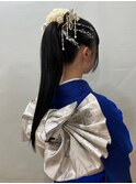 卒業式一束アップスタイル
