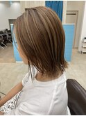 長岡×ameria 切りっぱなしハイライトカラー