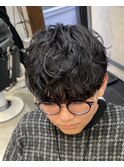 大分メンズシャドウパーマ刈り上げマッシュレイヤーショート
