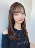 後れ毛が可愛い顔周りレイヤー/ナチュラルアッシュ/顔周り