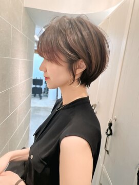 サンドシーン(sand scene) ホワイトグレージュミニウルフデジタルパーマチェリーブラウン