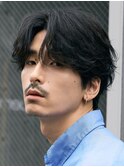 銀座フェザーパーマセンターパート波巻きスパイラルパーマメンズ