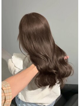 ノー バイ イオエ 西梅田(no. by ioe) ブリーチなしカラー/髪質改善/ミルクティーベージュ/小顔へア