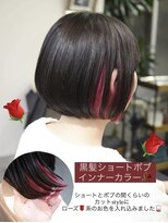 ポタム 東中野(potamu)&nbsp;黒髪ショートボブインナーカラー