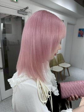 ペレ 原宿(PELE) ダークパープルナチュラルショート夏のヘアアレンジ原宿