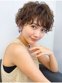 おしゃれトレンド◎ショートニュアンスパーマ小顔ゆるめパーマ
