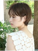 耳かけショート/丸みショート/オリーブカラー/堀江美容室