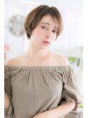 シンプルかわいい◎斜めバングクリアカラーエアリーボブ