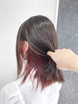 アジールヘア 所沢プロペ通り店(agir hair) インナーレッドカラー10代20代30代レイヤー