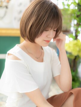 カバーヘア ブリス 川口(COVER HAIR bliss) 外国人風シースルバング前下がりボブショートa川口20代30代40代