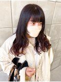 ミディアムレイヤー暖色系カラーに合わせカットネオウルフ