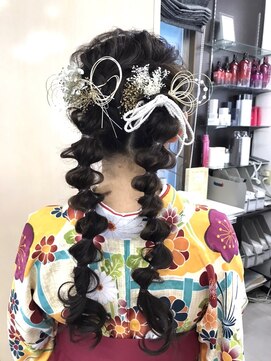 びゃんびゃん 浅水本店 卒業式スタイル/ツインテール/着物