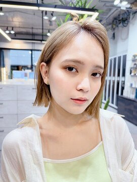 ファンナギンザ(FaNNa ginza) ブリーチなし/透明感/ボブ/ヘルシー/かきあげ/切りっぱなし