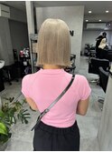 ▼ホワイトベージュ▼ブリーチ▼ボブ