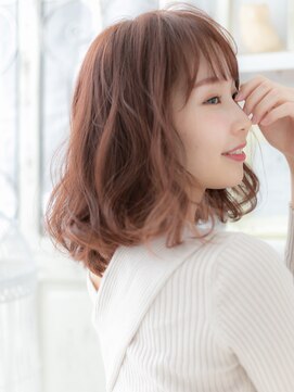 モッズヘア 越谷(mod's hair) 大人かわいいミルクティーピンクボブパーマc5越谷20代30代40代