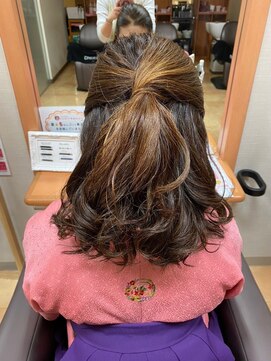 美容室ヒラトヤ 仙北店 お嬢様ハーフアップ★結婚式 二次会 お呼ばれ ドレス20代30代