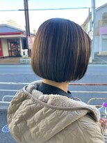 オーガニックエコ 川越(organic+eco)&nbsp;30代40代大人かっこいいグレージュハイライト×ボブ
