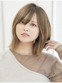 ホワイトグレージュミニウルフデジタルパーマチェリーブラウン