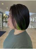 インナーカラー/ボブ/ぱつっとボブ/