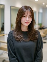 クレビアテン(CreBiA ten_)&nbsp;顔まわりカット/レイヤーカット/ナチュラル/ブラウン