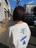 チャプター 問屋町(chapter)&nbsp;切りっぱなしミニボブワインレッド髪質改善ケアブリーチ