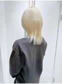 抜きっぱなしブロンド　初ブリーチ　ウルフカット