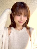 アビー 福岡天神(ABBEY) ミディアムヘアレイヤーカット前髪カット髪質改善トリートメント