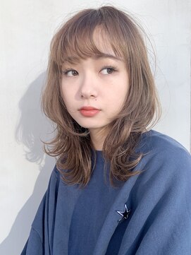 アルバム 銀座(ALBUM GINZA) ナチュラルレイヤーミディ_アッシュブラウンネオウルフ_57128