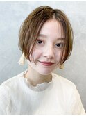 タイトストレート_エアリーミディショートパーマ_58084