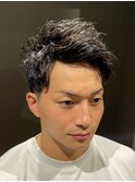かき上げアップバングショート ツーブロック ソフトモヒカン