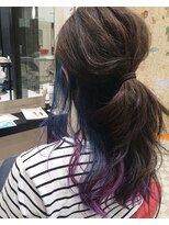 アース 富谷店(HAIR & MAKE EARTH)&nbsp;インナーカラー×サファイアブルー＋ピンクバイオレット