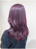 セミロング チェリーピンク ブリーチなし