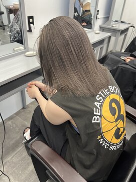 ペレ 栄店(PELE) デザインカラー/レイヤーカット/ウェットヘア/オリーブベージュ