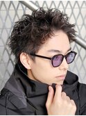 仙台スパイキーショートパーマフェザーパーマ30代メンズヘア黒髪