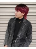GLOW#ハイトーン#メンズウルフ#レッドカラー#ブリーチカラー