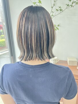 ヘアー アイス 御器所本店(HAIR ICI) 夏の透明感ハイライト◎くびれミディ外ハネプレイングカラー