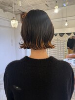 ノーカ 代官山(nohka)&nbsp;毛先ハイライトカラー　切りっぱなしボブ