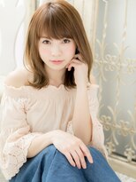 大波純一美容室パーティハン&nbsp;ことりベージュぱっつん前髪くびれレイヤーa小山10代20代30代