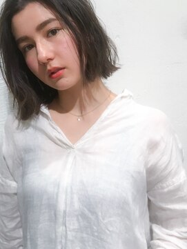 ノラ ヘアーサロン(NORA HAIR SALON) 【ERI】スタイリング簡単切りっぱなしボブオリーブベージュ